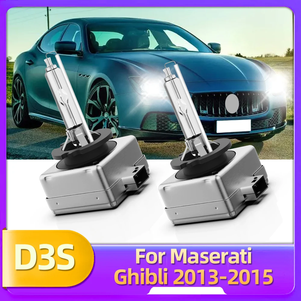 LSlight Lamps 2PCS D3S HID Bulbs Xenon Car Headlight For Maserati Ghibli Sedan 2013 2014 2015 Headlamp Auto 6000K Replacement