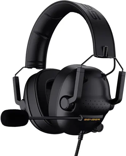 SENZER SG500 Surround Sound Pro Gaming Headset con micrófono con cancelación de ruido-auriculares plegables portátiles para PC,PS4,PS5,Xbox