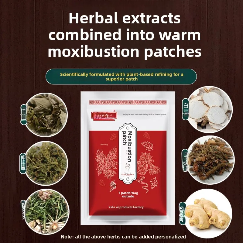 Samonagrzewające się plastry z moxa - ziołowa terapia parą na szyję, kolana i brzuch, przenośne ciepłe ulgi, z dodatkiem piołunu