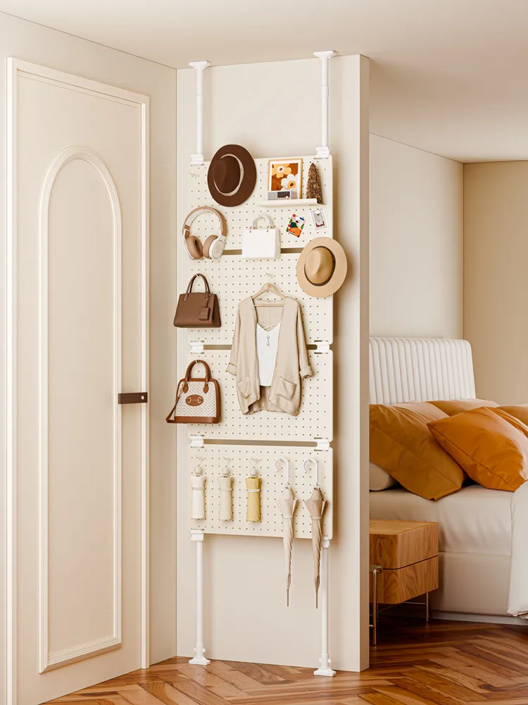 Shelf behind the door, hole plate, entrance porch, hanger integrated partition, coat rack thin, no punching