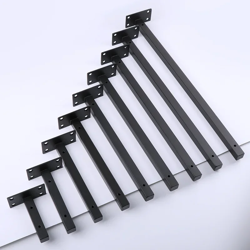 2pcs Wall bearing wall hanging support frame shelf hanging wall bracket black stainless steel laminate mounting bracket