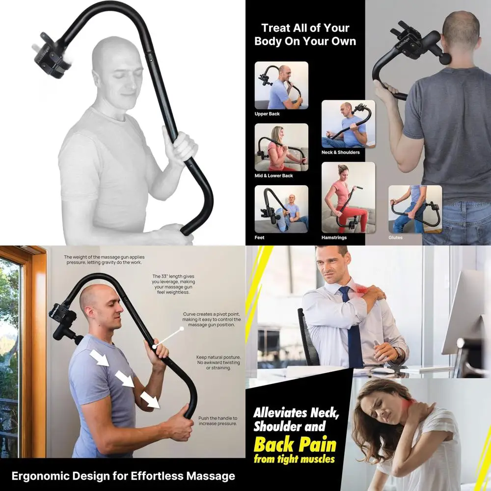 

Универсальный держатель для массажного пистолета для спины и труднодоступных зон - черный