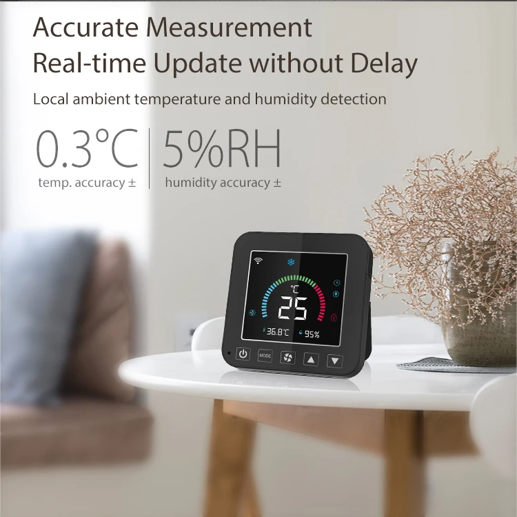 Smart WiFi Temperature Humidity Sensor with LCD Display, Tuya Smart Air Conditioner Remote Control Thermostat  Alexa Compatible