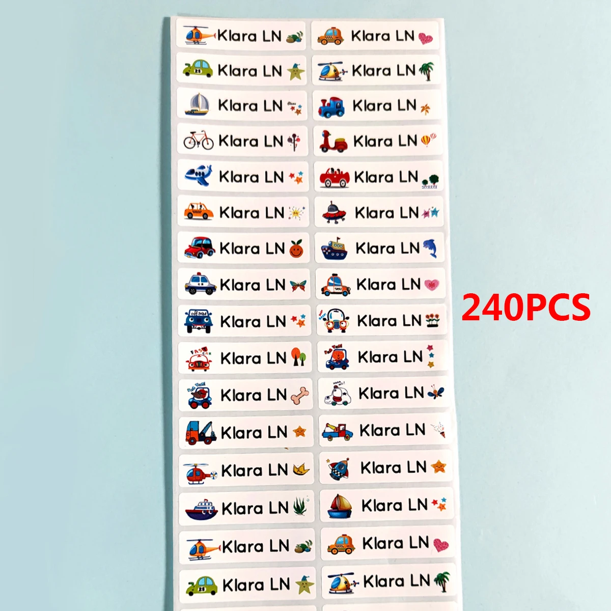 60 szt./120 szt./180 szt./240 szt. Personalizowane etykiety z własnym tekstem, wodoodporne naklejki z imieniem, personalizowane artykuły papiernicze, naklejki na zamówienie.