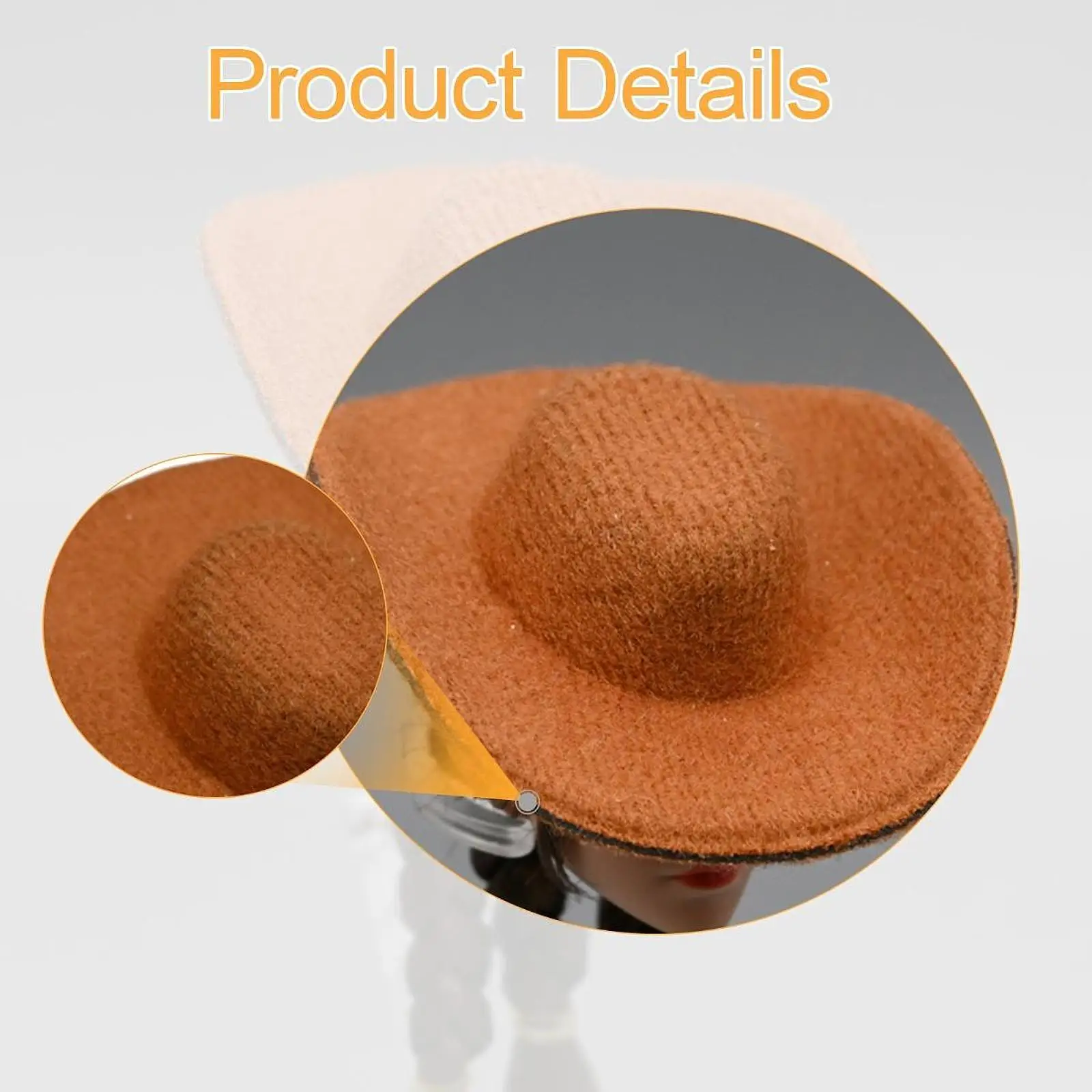 1/6 Mini Cowboy Hat Doll Dress up Doll Props Decoration Miniature Western Hat Action Figure Accessory for Families Friends