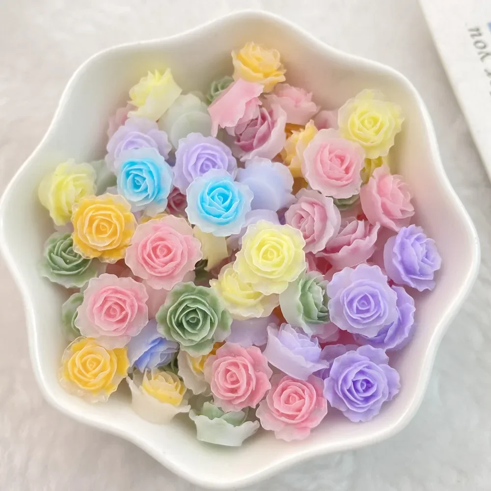 50Pcs Nail Art Accessories Kawaii colorful flowers Manicure Design Decorations Resin 3D Charm for Nails DIY