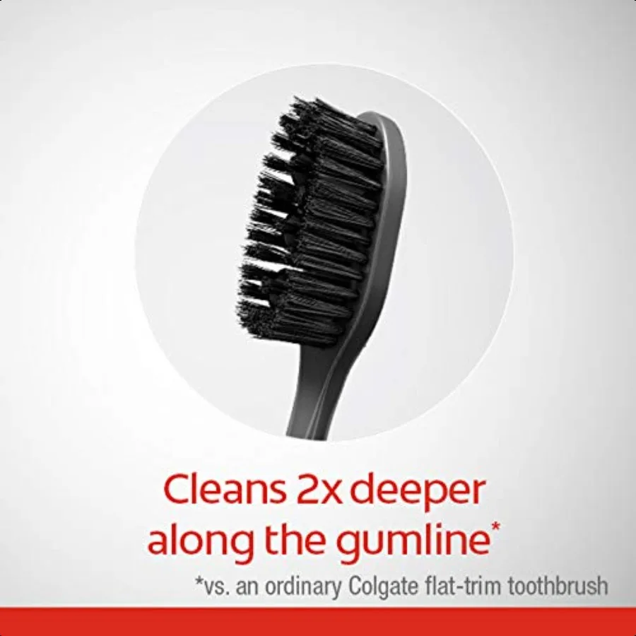 Зубная щетка Colgate 360 Charcoal с тонким кончиком и мягкой щетиной, 2 шт. 0,070000000000000007 Жидкий унция