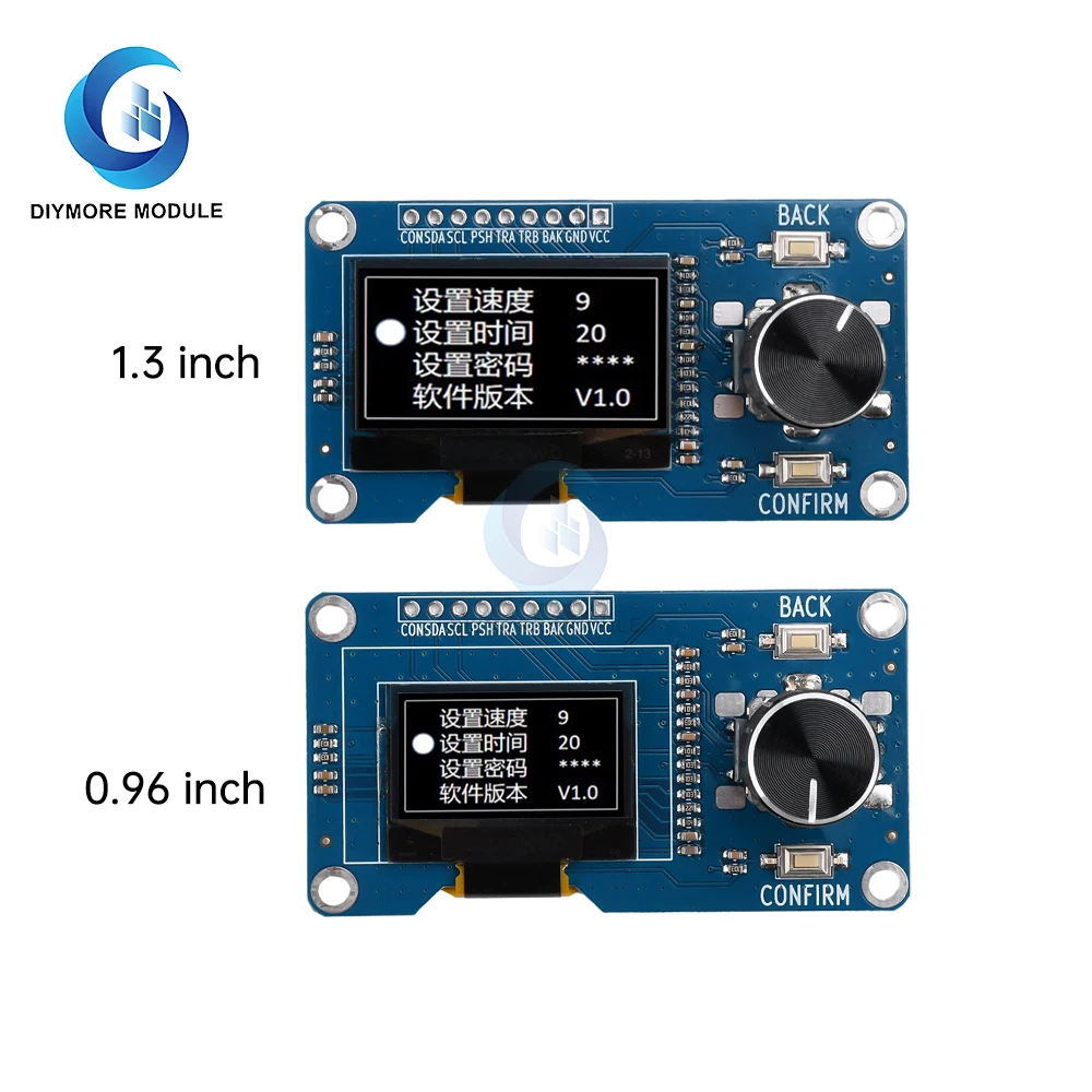 Layar OLED 0.96/1.3 inci EC11 modul encoder putar antarmuka IIC