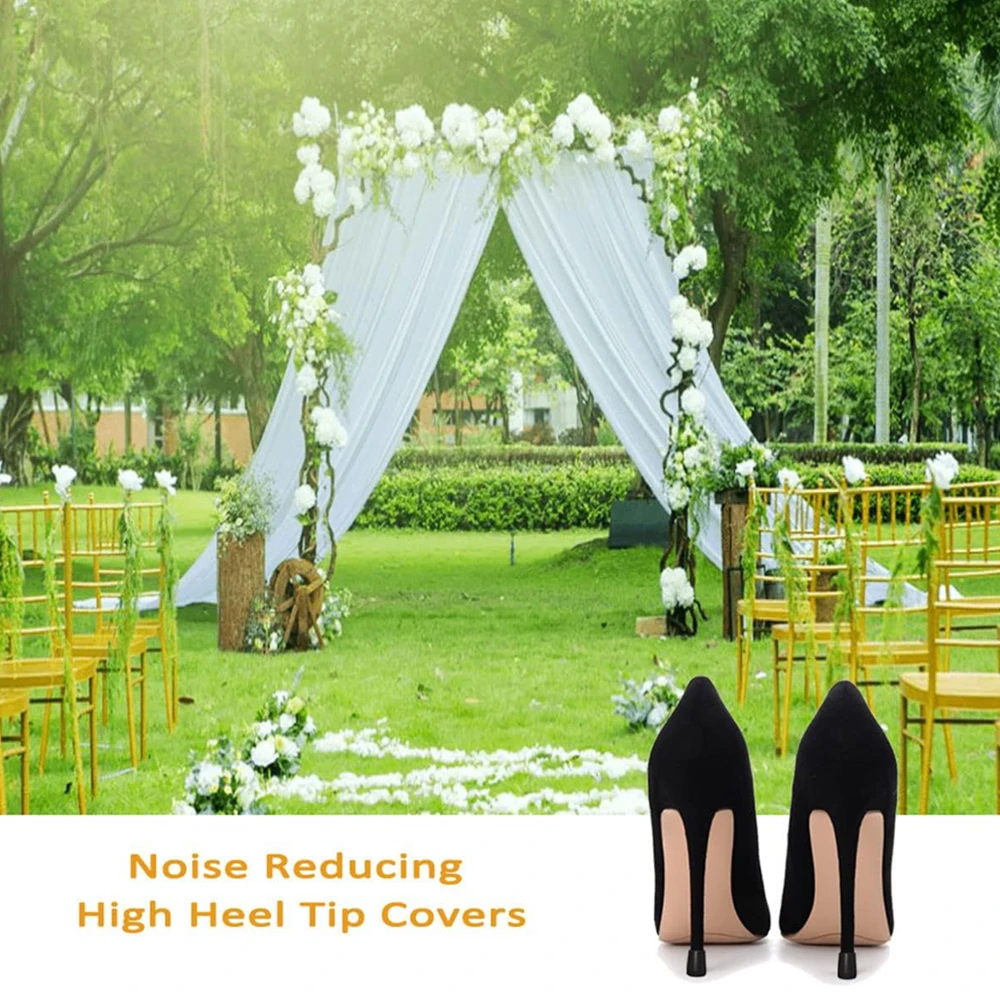 16 Pairs Round Shape High Heels Protective Cover Non-slip Silencer Heel Protectors Wearable Heel Stoppers Shockproof Accessories