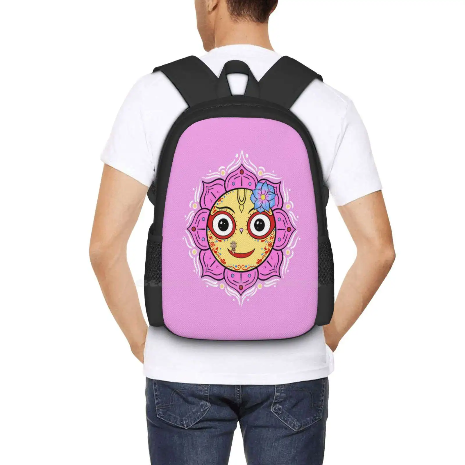 Subhadra devi teen college student rucksack muster design taschen baladev subhadra jaganath spirituelle yoga meditation hare krishna