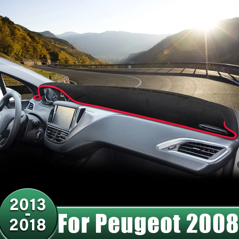 

Car Dashboard Cover Avoid Light Pads Sun Shade Mats Anti-UV Carpets Accessories For Peugeot 2008 I 2013 2014 2015 2016 2017 2018