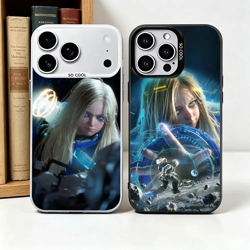 Чехол для телефона P-Pragmata для iPhone 17, 11, 12, 13, 14, 15, 16 Pro Max Plus, цветной, серебристый, с защитной рамкой