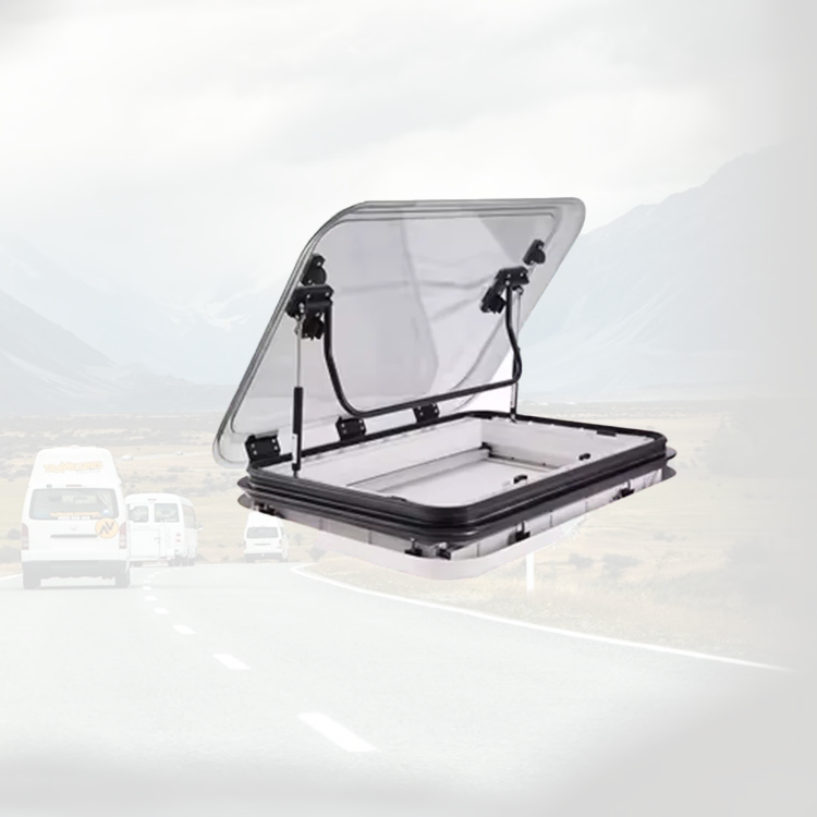 Mutil Function RV Skylight With LED Light With Flynet And Pneumatic Support Bar Rv Skylight