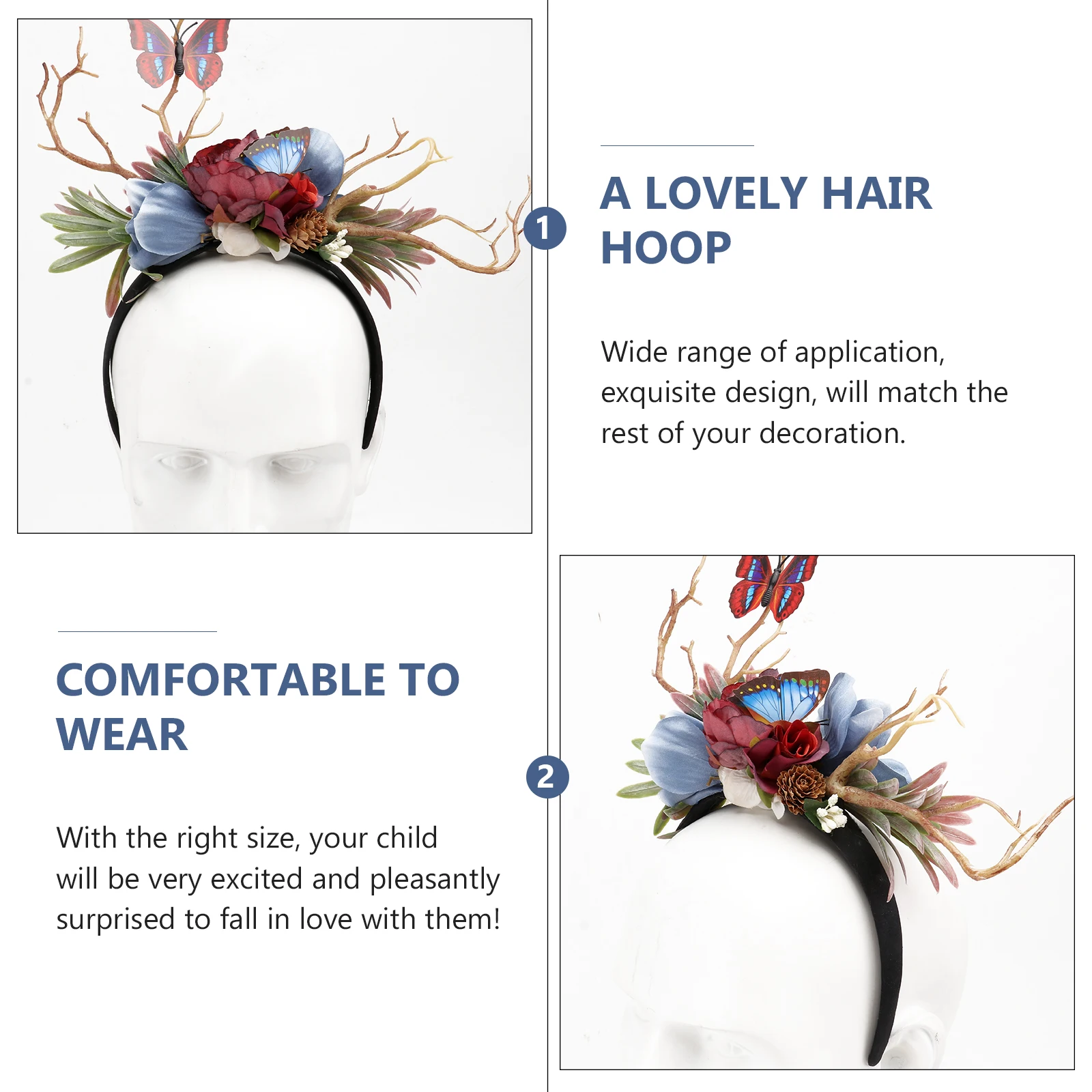 

1pc Deer Antler Hairband Party Hair Accessory Creative Christmas Headband Floral Crown Performance Family Gathering