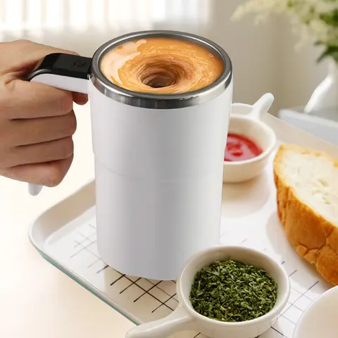 USB Electric Coffee Mug 380ml Automatic Stirring Cup 304 Stainless SteelAutomatic Stall Intelligent Temperature Measurement