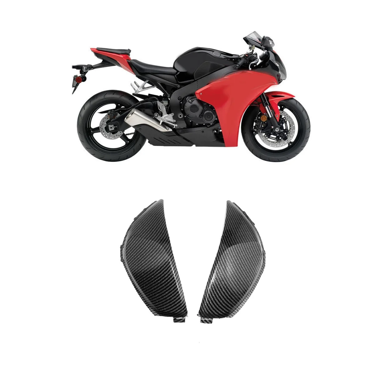 Carbon Fiber Fuel Gas Tank Side Cover Panel Fairing Trim Cowl Panels for HONDA CBR1000RR 2008-2011 Motorcycle Parts