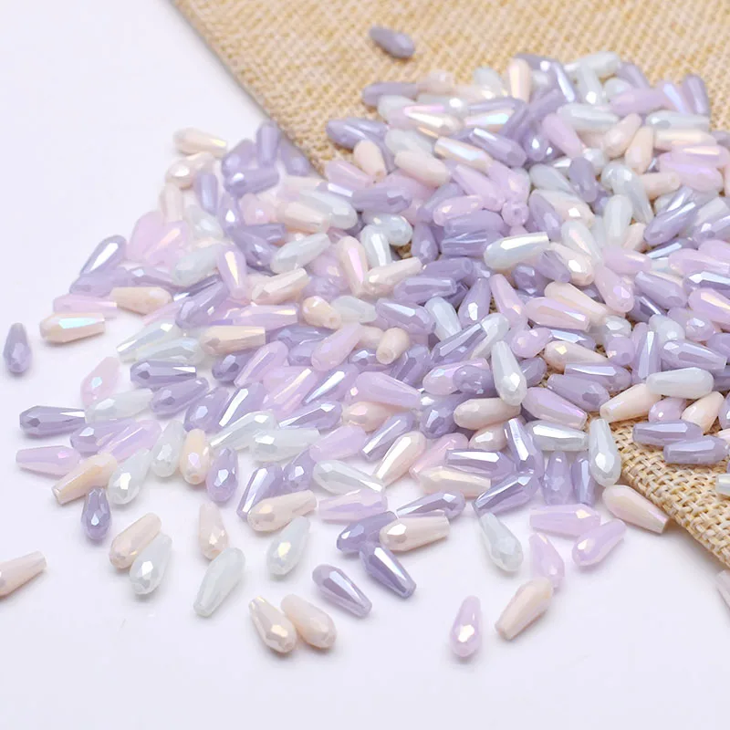 New Color 9.5x4mm 60pcs/lot Water Drop Shape Crystal Glass Beads Faceted Loose Beads for Jewelry Making DIY  Necklace Bracelet