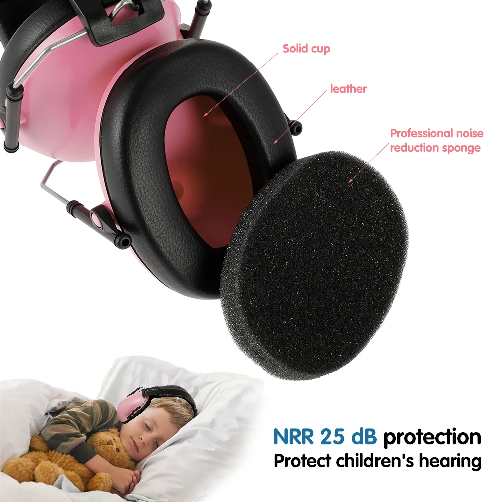 Noise Cancelling Headphones Kids Ear Protect Earmuffs Adjustable Earmuffs for Young Teen Toddlers Baby Rest Soundproof Earshield