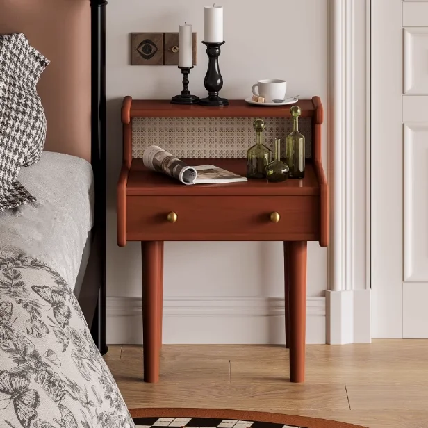 Nachttisch Rattan Doppelschicht Sofa Wandschrank