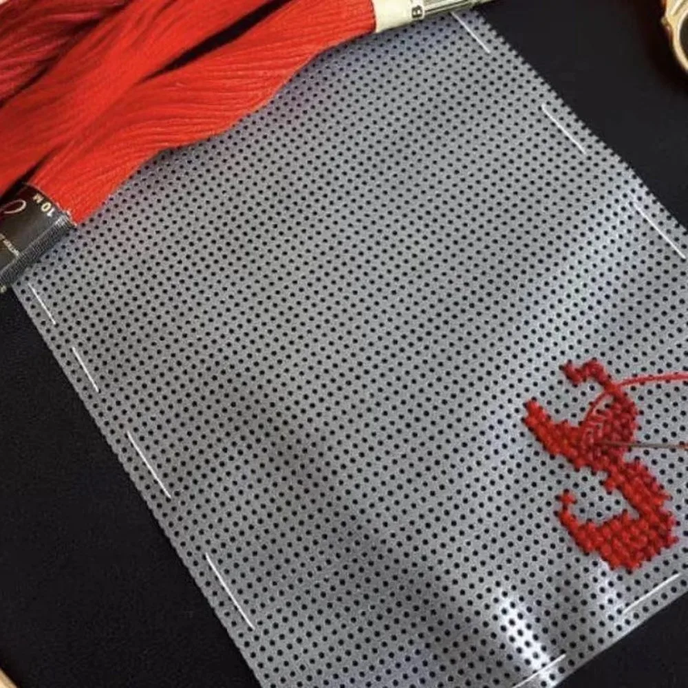 DIY Crafts Water Soluble Canvas Cross Stitch Supplies Transparent Printable Lining Cloth 14CT Disappear In Water