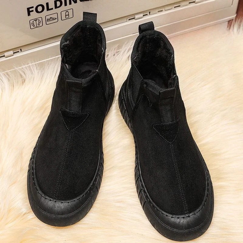 

​Men's Winter Snow Boots Thickened Furry Cotton Shoes with Anti Slip Sole Warm Outdoor Footwear for Heavy Snowfall Areas​