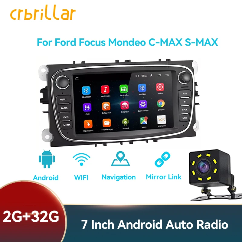 2 Din Car Radio 7 Inch Mirror Link Android Player GPS WIFI Bluetooth for Ford Focus Mondeo C-MAX S-MAX Galaxy II Kuga Car Stereo