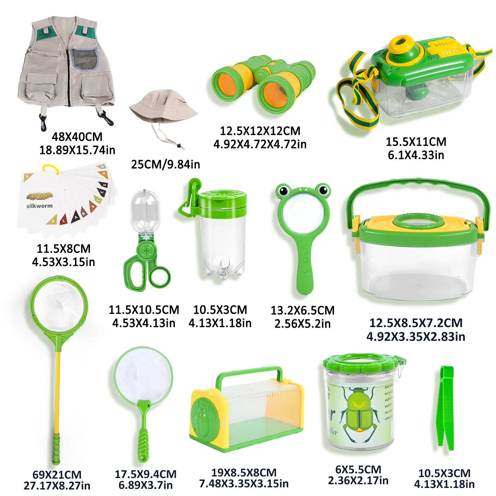 Insectenkooi voor buiten, netvissen, avontuurlijke kleding, telescoopclip, transparante observatiepot, insectenpot speelgoed