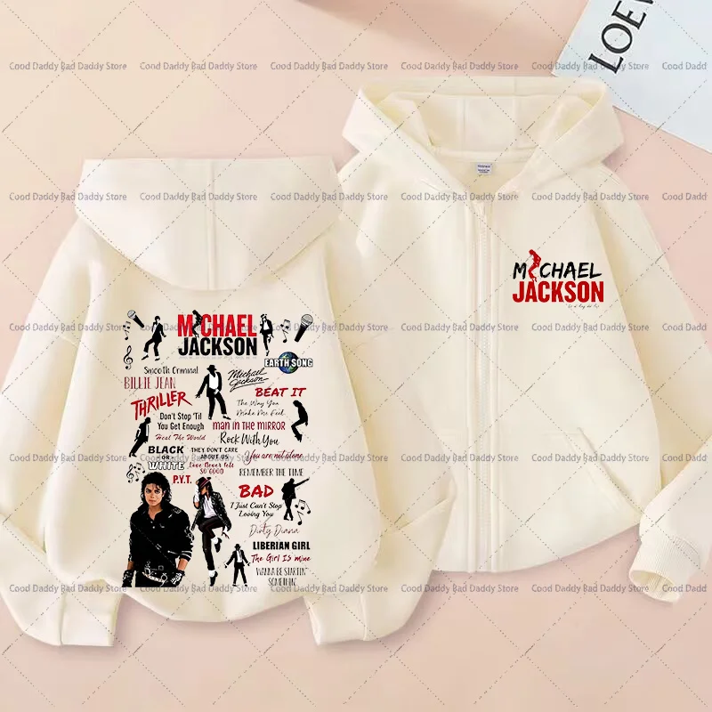 Kinder Freizeitjacke Herbstkleidung King of Pop MJ Mode Hoodie Jacke für Jungen Mädchen Kinder Michael Jackson Reißverschluss Kapuzenpullover – Detail 10