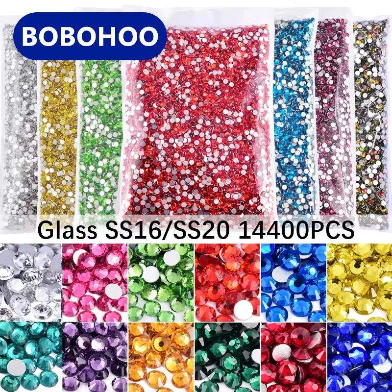 14400Pcs SS20 Wholesale in Bulk Glitter Non Hotfix Rhinestones стразы Strass Diamond Nails Crystals For Nail Art Wedding Dress