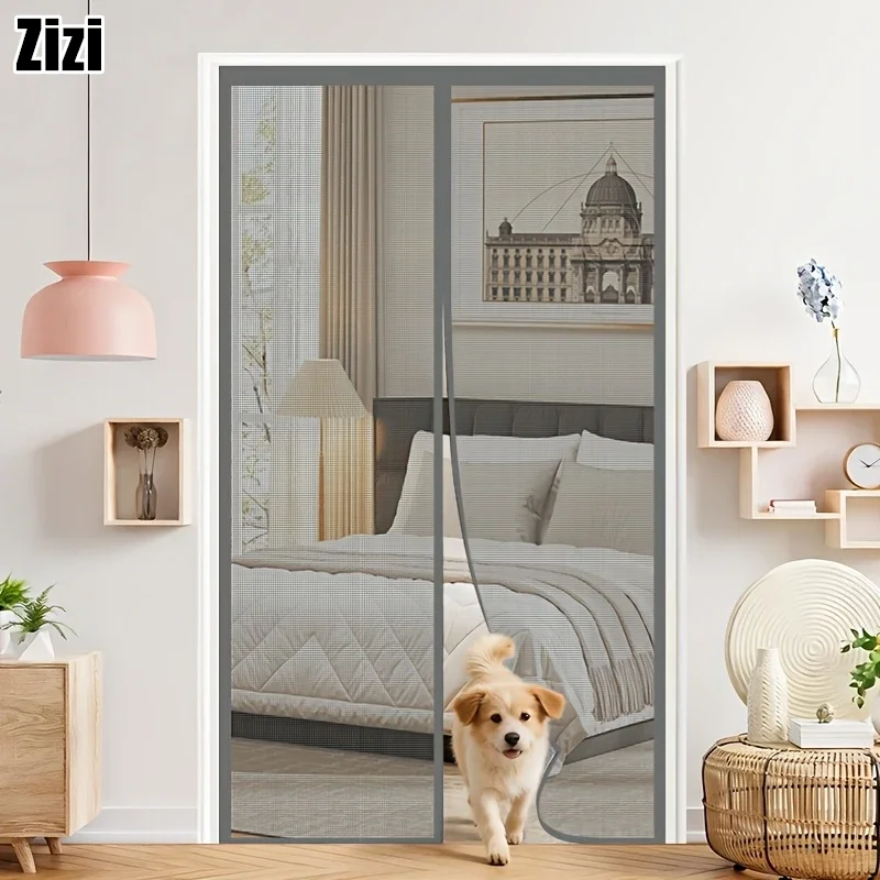 Magnetic Anti‑Mosquito Door Screen Curtain Breathable Mesh Insect Fly Bug Barrier Auto‑Closing Mosquito Net Curtain for Door