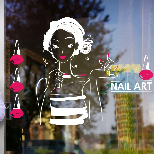 

Nail Art Salon Shop Wall Decal Beauty Salon Sticker Vinyl Wall Decals Decor Mural Nail Art Salon Shop Glass Window Sticker