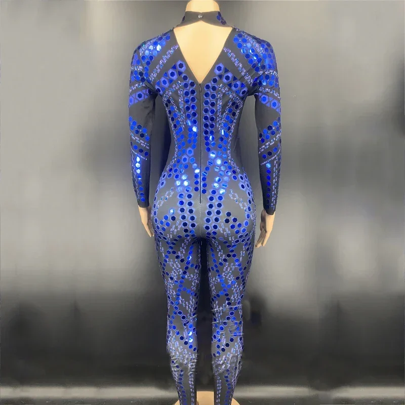 5 kleuren Vrouwen Kleurrijke Pailletten Jumpsuit Bar Nachtclub Jazzdans Outfit Sexy Gogo Kostuum Stadium Ds Dj Rave Kleding XS 2615