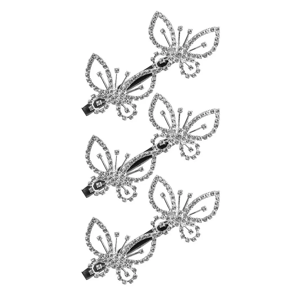 

3pcs Bow Hairpin Rhinestone Zinc Alloy Clips for Women Girls Bows Tie Accessories Decorative Hairstyle Daily Use Elegant
