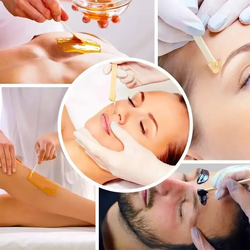 100 قطعة من أعواد الشمع الخشبية - للوجه والحواجب |   إزالة الشعر اللطيفة |   شرائح شمع السيرا المصنوعة من الخيزران الطبيعي