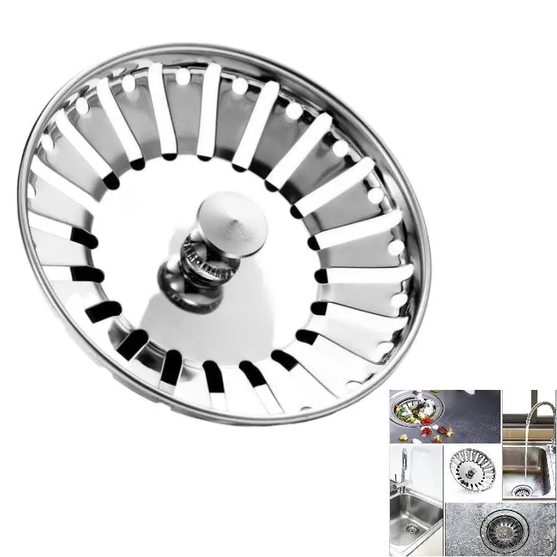~84mm Kitchen Sink Filter Hole Bathtub Hair Catcher Stopper Bathroom Sewer Drain Strainer Basin Sink Waste Filter Tools