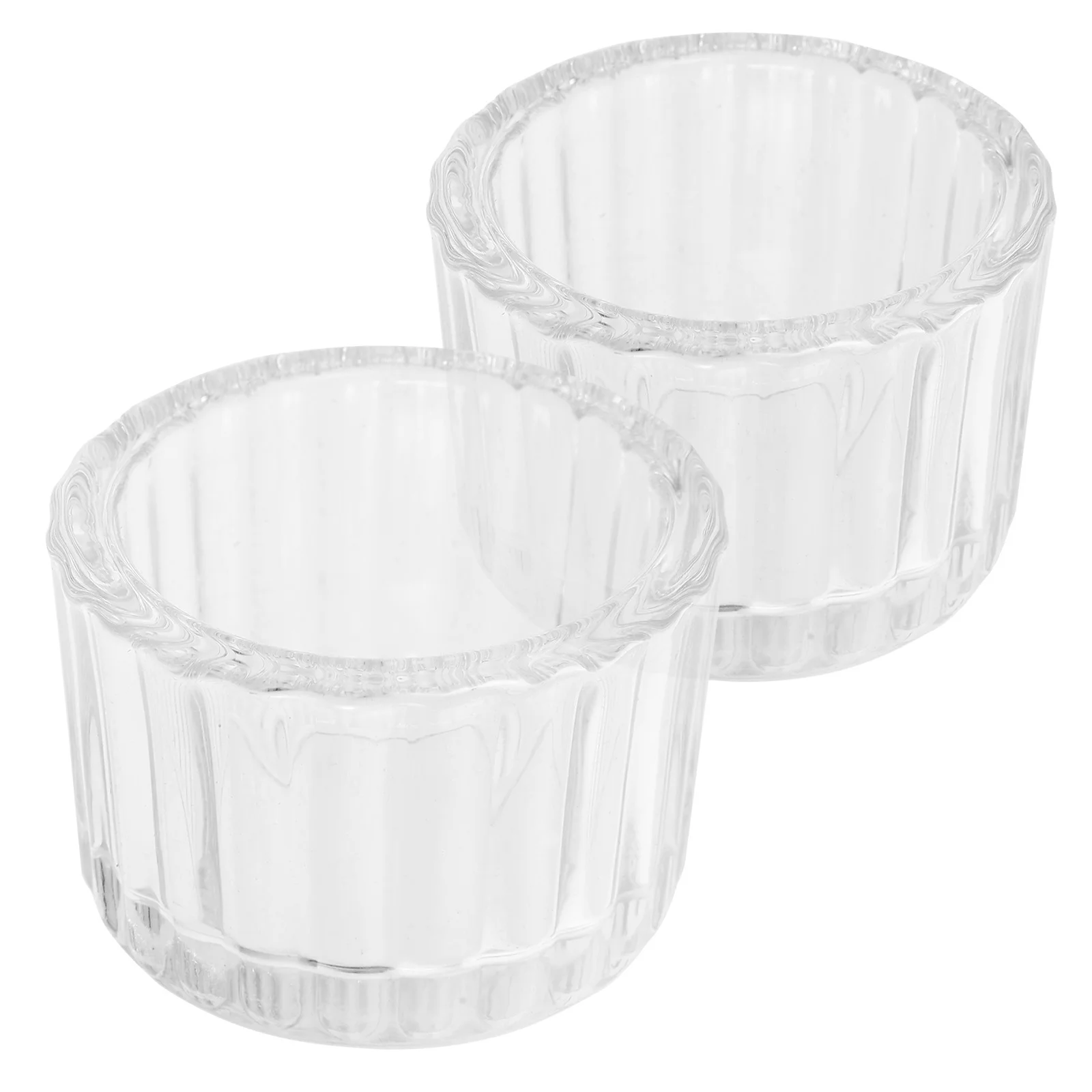 

2Pcs Clear Glass Holders Small Tealight Cups Stable Base Table Centerpiece Wedding Dinner Party Home Decor
