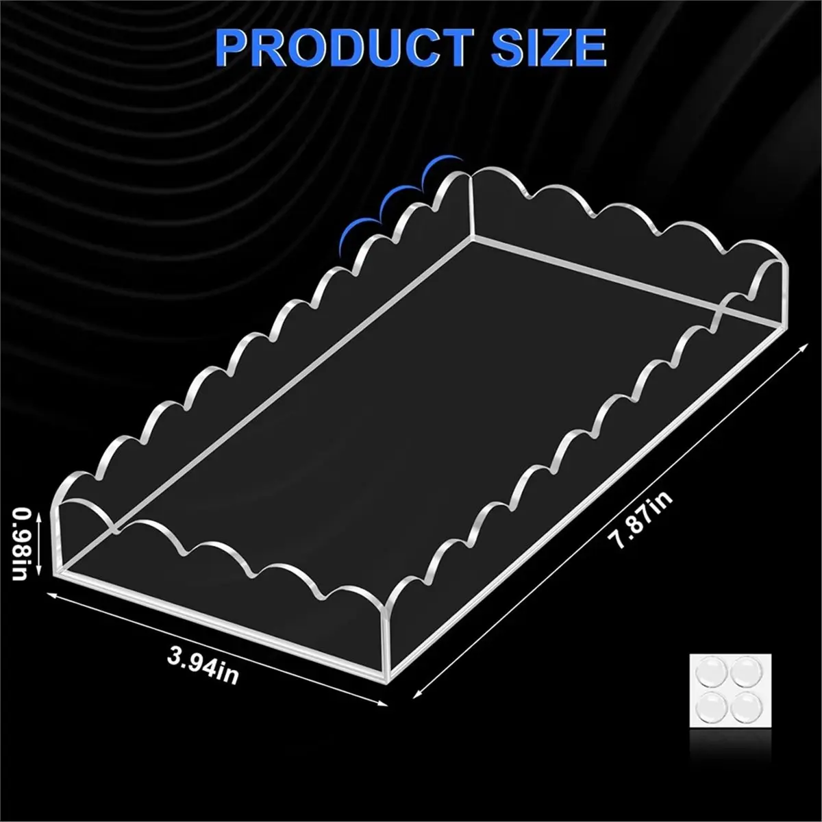 NEW Acrylic Bathroom Vanity Tray 7.9