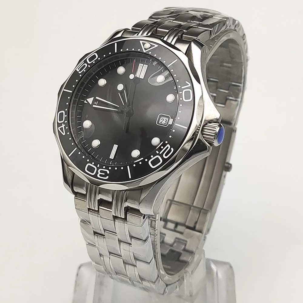 ساعة ميكانيكية رجالية 316L من الفولاذ المقاوم للصدأ ، ساعة عمل شفافة ، حركة أوتوماتيكية ، 5 أحزمة ، awonding
