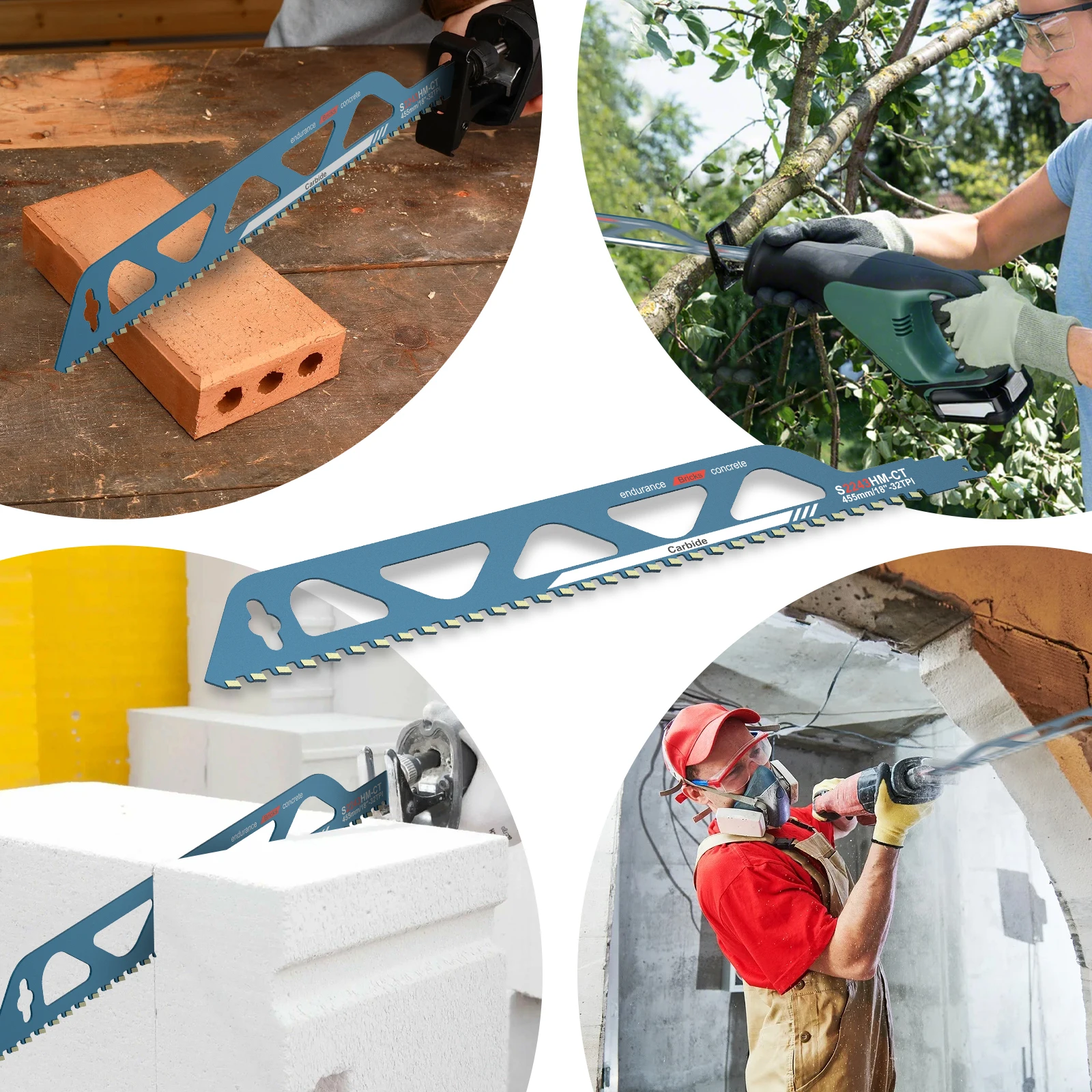 الترددية المنشار بليد 10/12/18/20in العالمي قطع Recip Sabre المنشار شفرة البناء شفرة القطع للوحات الاسمنت المركبة