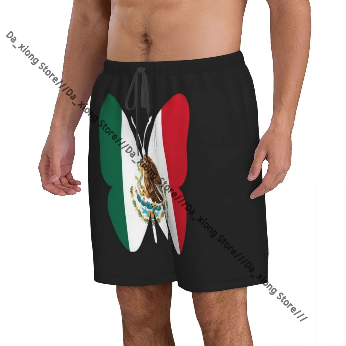 Men Beach Short Quick-drying Swimming Trunk Mexico Flag Butterfly Swimwear Swimsuit Bathing Shorts view 2