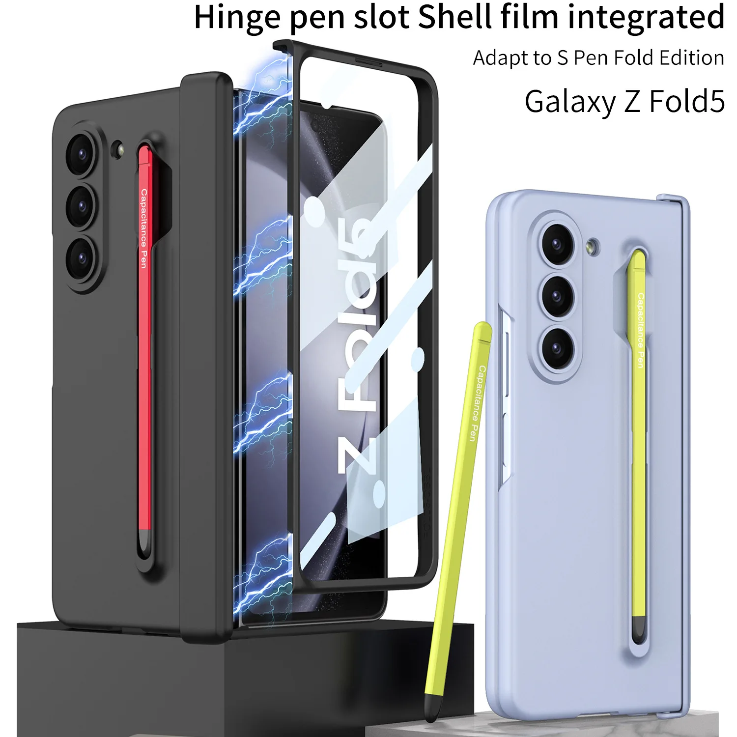 

For Samsung Galaxy Z Fold5 Phone Case Magnetic Folding Swivel All-In-One Pen Slot Fashion Light Luxury Creative Shell With Pen