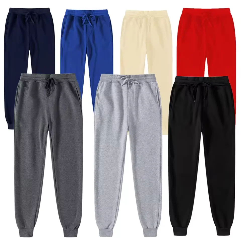 

Мужские повседневные брюки, осенние и зимние спортивные брюки, мужские модные однотонные спортивные длинные брюки для бега.