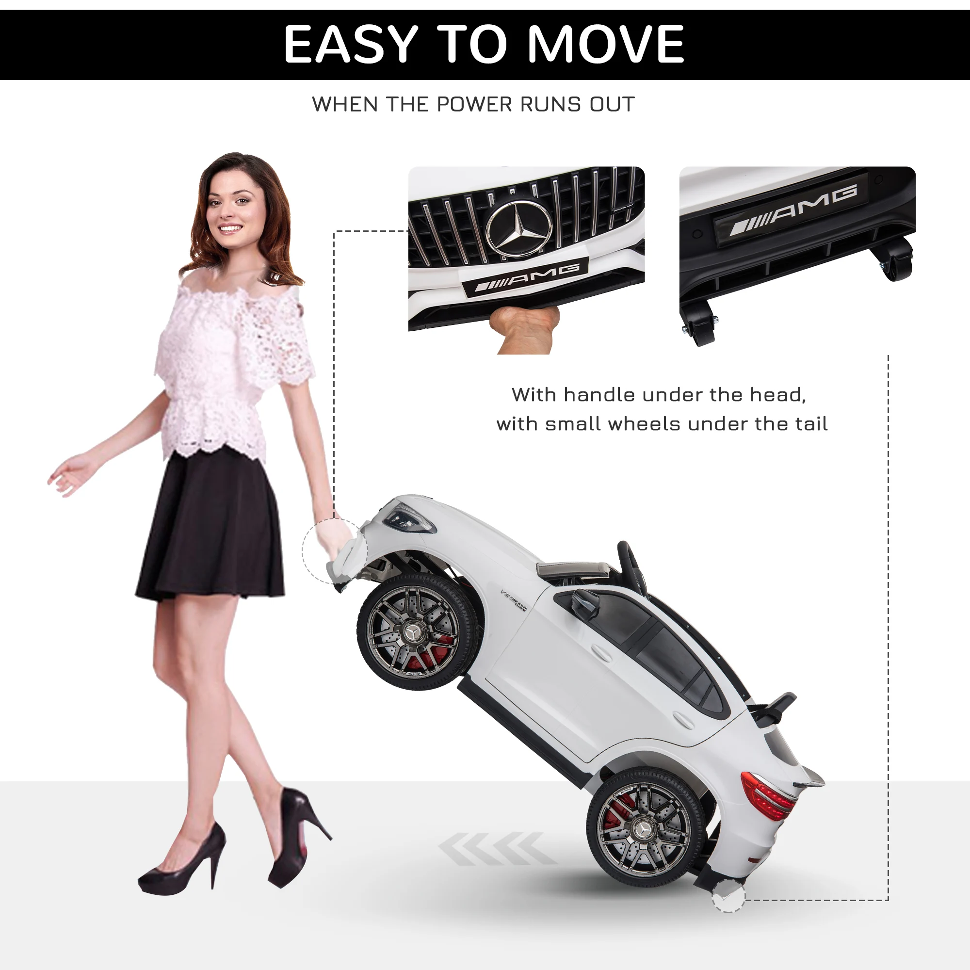 12V Ride Car Telecomando Mercedes Benz AMG GLC63S Coupe Auto Elettrica 2 Velocità Lettore MP3 Luce Corno Canzoni Sospensione