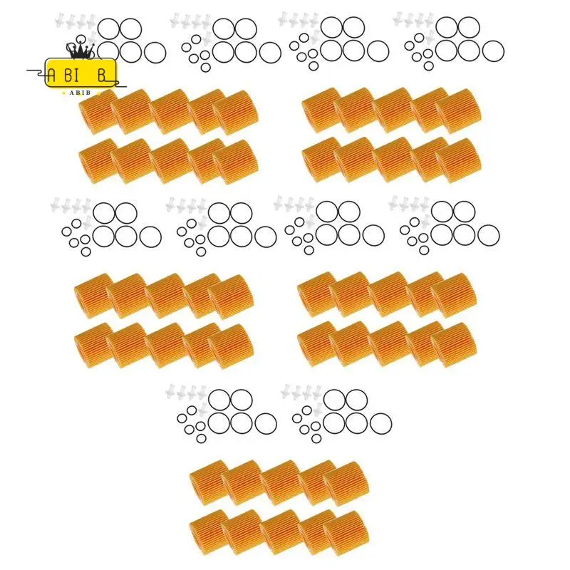 ABIB -50Pcs Oil Filter Elements For Toyota C-HR Pontiac Vibe Corolla Prius 1.8L Filters 04152YZZA6 04152-37010
