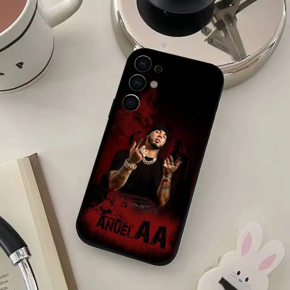 Funda de teléfono A-Anuel Rapper AA para Samsung S25,S24,S21,S22,S23,S30,Ultra,S20,Plus,funda negra de silicona suave