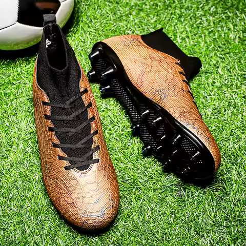 Unisex High-Top Football Boots (FG&amp;TF) - Breathable, Anti-Slip, for Match/Training (All Seasons)