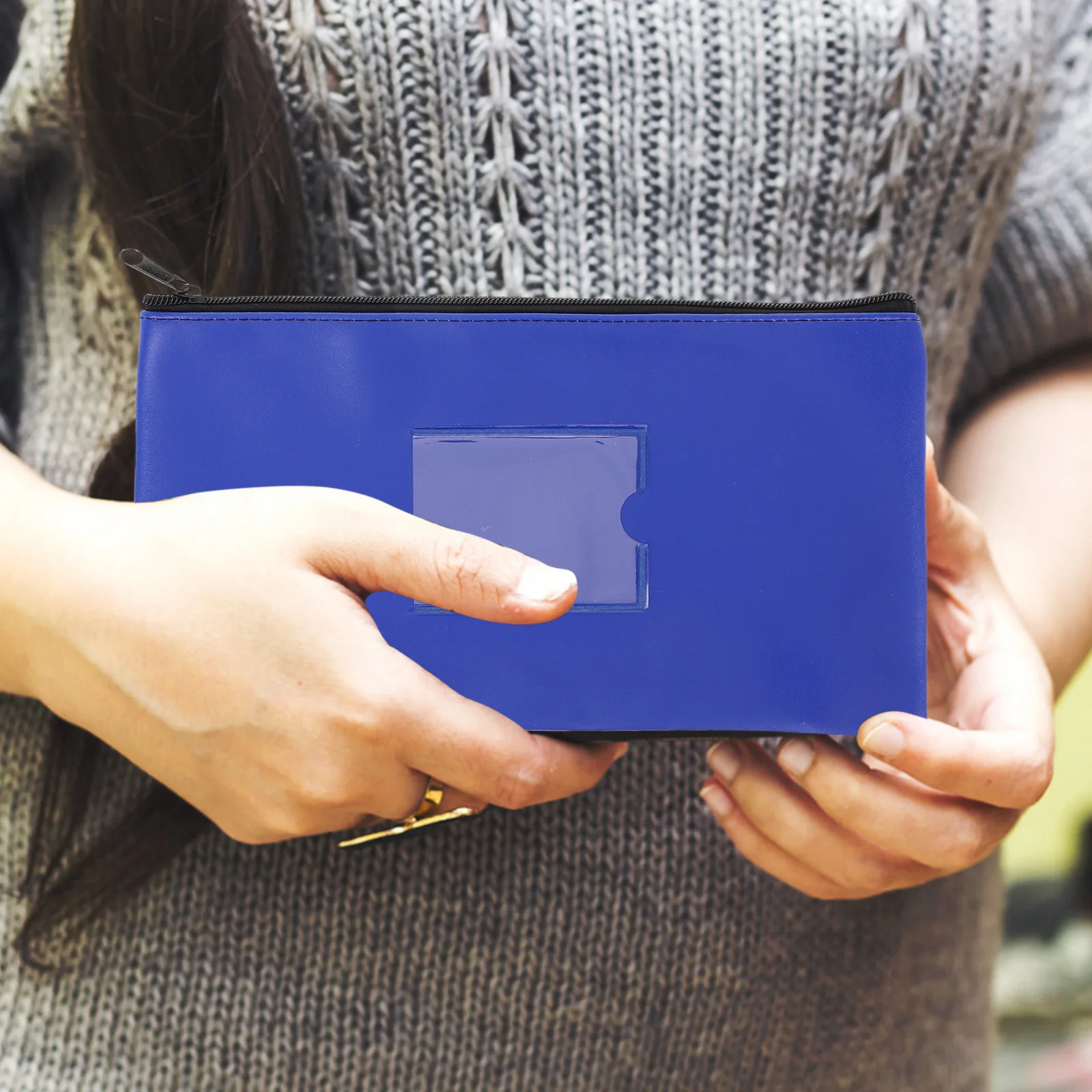 

Multifunctional Bill Bag With Zipper Pu Cash Pouch For Coins Receipts Storage Wallet Organizer Deposit Pouch Folder