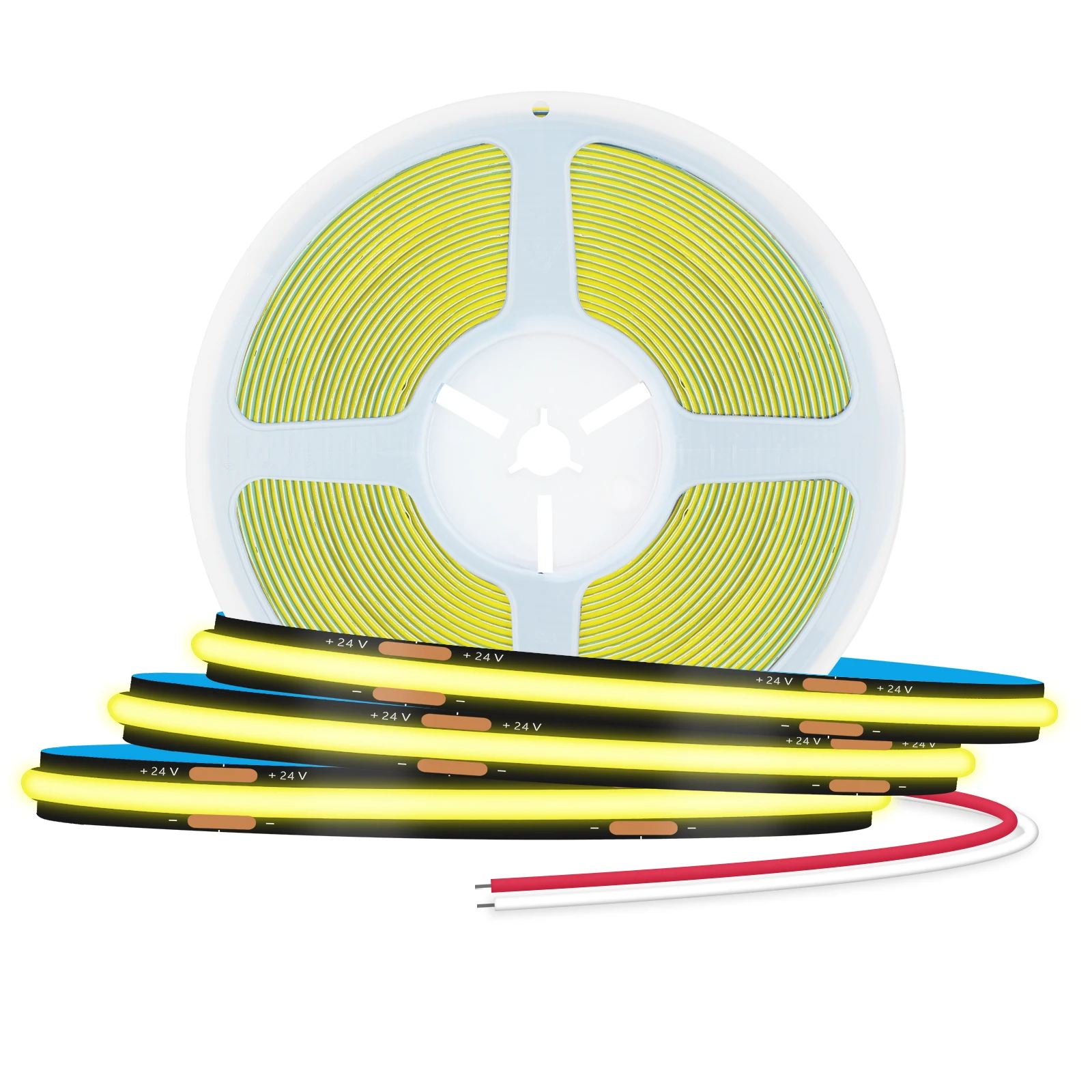 DC24V COB LED قطاع أسود PCB IP20 320 المصابيح/م إضاءة خطية عالية الكثافة 8 مللي متر PCB RA90 شريط إضاءة مرن لخزانة غرفة المنزل #3