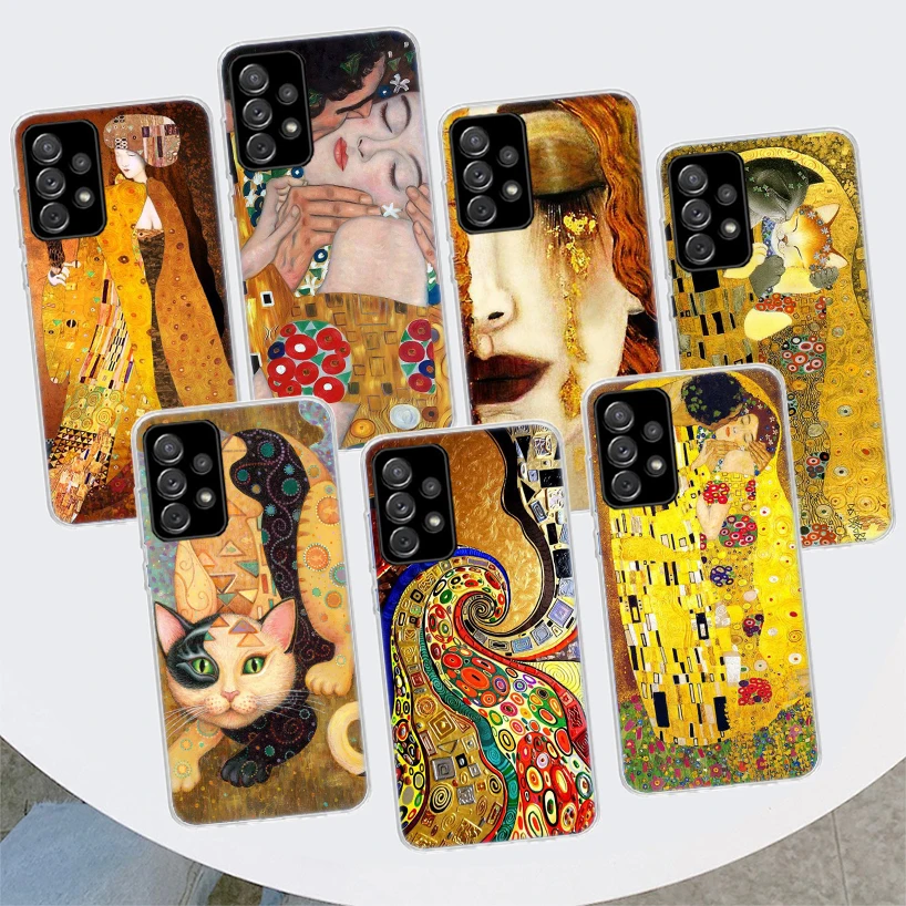 Kiss by Gustav Klimt Desig Phone Case For Samsung Galaxy A55 A54 A53 A52 A15 A14 A13 A12 A35 A34 A33 A32 A25 A24 A23 A22 A04S A0