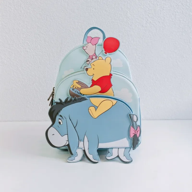 

Новый рюкзак Disney с Винни-Пухом из полиуретана, милый мультяшный легкий и прочный детский школьный рюкзак, модный, для повседневного использования, подарок для девочки